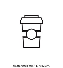 paper cup vector icon logo design