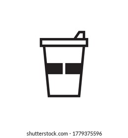 paper cup vector icon logo design