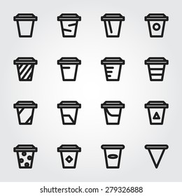 paper cup vector icons