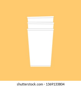 Paper cup vector. Stack symbol. wallpaper. free space for text. copy space.