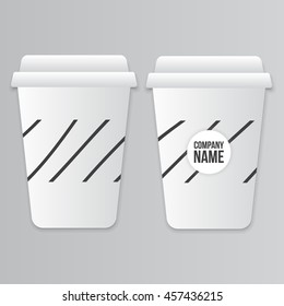 Paper cups with caps isolated