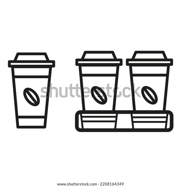 Paper Cups Coffee Coffee Shop Logo Stock Vector (Royalty Free