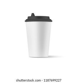 Paper cups isolated on white background. Vector illustration. Eps 10.