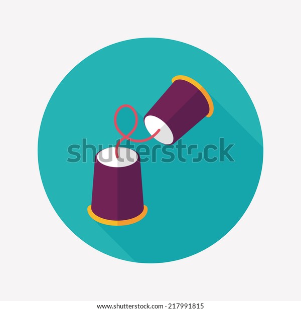 Paper Cups Phone Flat Icon Long Stock Vector (Royalty Free) 217991815