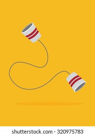 paper cups phone.Vector illustration.