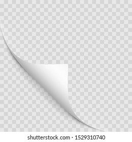 Paper curl on transparent background - curled cornder 