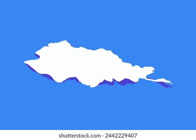 Papel rizo estilizado de Afganistán mapa con sombra aislado sobre fondo azul.