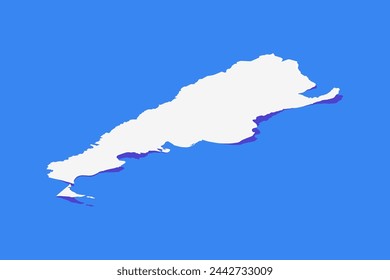 Paper Curl Stylized of Argentina Map with Shadow isolated on Blue Background.