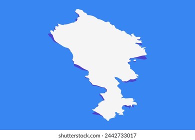 Paper Curl Stylized of Armenia Map with Shadow isolated on Blue Background.
