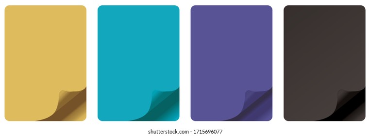 Papel con esquinas curvadas Elemento vector para mensaje empresarial. ilustración vectorial