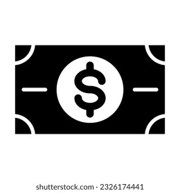 Paper Currencies Vector Glyph Icon For Personal And Commercial Use.
