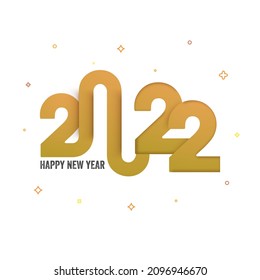 Paper Cut 2022 Background In White And Yellow Color For Happy New Year.