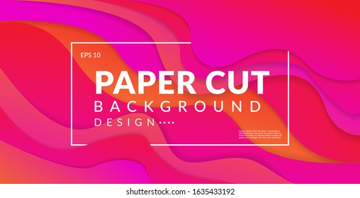 Paper cut 3d Fluid Background. abstract color 3d paper art illustration.Vector Illustrations.