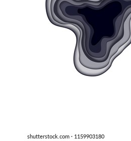 paper cut 3D vector abstract background gray