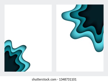Paper cut A4 template in 3d style. Corporate business annual report, catalog, magazine. Vector background.