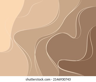 Paper cut Abstract art background beach sand, desert with barchan dunes. Sand texture with wavy lines pattern.Vector cover, flyer, textile print, banner, poster, card, wallpaper