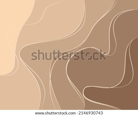 Paper cut Abstract art background beach sand, desert with barchan dunes. Sand texture with wavy lines pattern.Vector cover, flyer, textile print, banner, poster, card, wallpaper