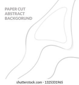Paper cut abstract backgorund with white clean color