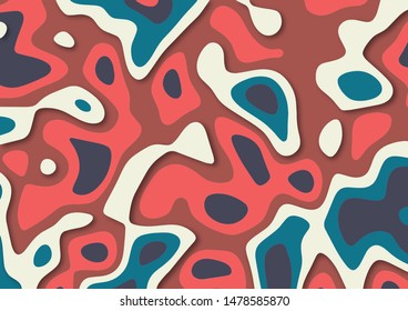 Paper cut abstract background. 3d shape layer pattern. Vector illustration.