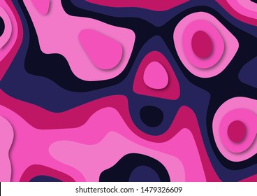 Paper cut abstract background. 3d shape layer pattern. Vector illustration.