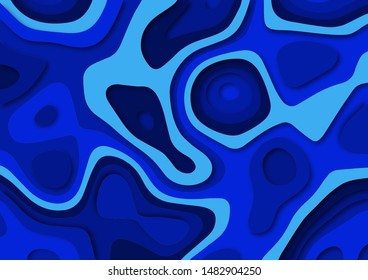 Paper cut abstract background. 3d shape layer pattern. Vector illustration.