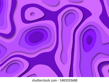 Paper cut abstract background. 3d shape layer pattern. Vector illustration.