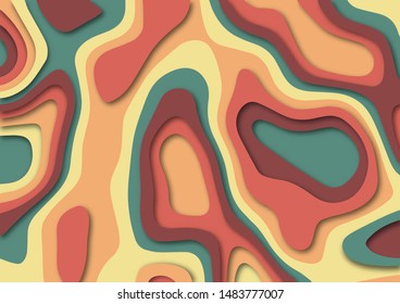 Paper cut abstract background. 3d shape layer pattern. Vector illustration.