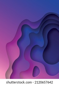 Paper cut abstract background. Colorful fluid gradient