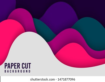 Paper cut abstract background illustration vector