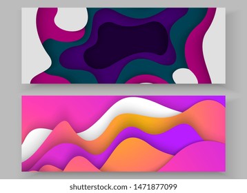 Paper cut abstract background illustration vector