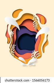 Paper cut abstract background layout for business template.Vector illustration.