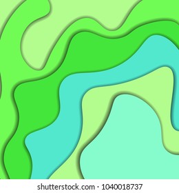 Paper cut abstract background. Vector illustration. Realistic 3D trendy style. Design template for flyers, posters.