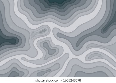 Paper cut Abstract black and white with gray concept background. Vector illustration design template monochrome Hand drawn