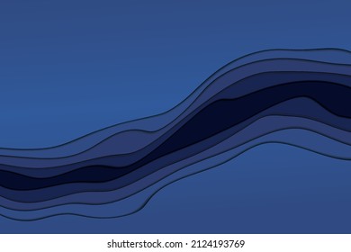 Fondo de diseño abstracto de corte de papel. Estilo de formas de papeleo en color azul para cubiertas, afiche, banner, invitación, presentación