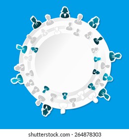 Paper cut abstract illustration with business people