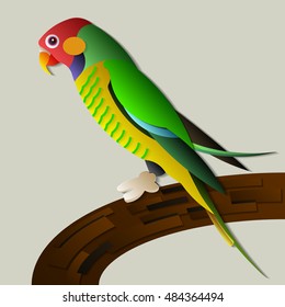 Paper Cut Abstract Parrot