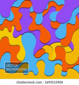Paper cut abstract waves for colorful vector background 