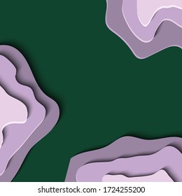 Abstraktion von Papier für Website, Broschüre, Broschüre und Banner Hintergrund. Illustration in Rosa und Grün.