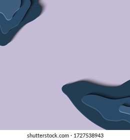 Paper cut abstraction for website, booklet, brochure and banner background. Illustration in grey and violet colors.