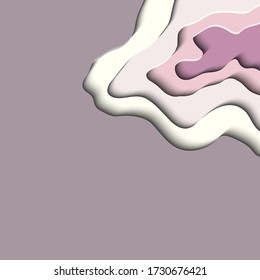 Paper cut abstraction for website, booklet, brochure and banner background. Illustration in pink colors.