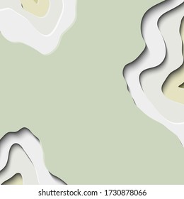Paper cut abstraction for website, booklet, brochure and banner background. Illustration in olive colors.