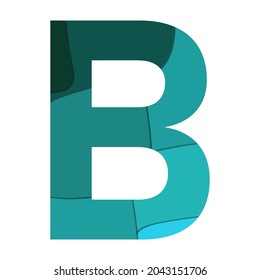 Paper cut of alphabet b.