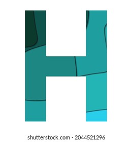 Paper cut of alphabet h.