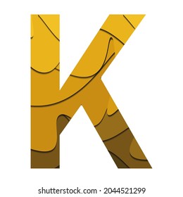 Paper cut of alphabet k.