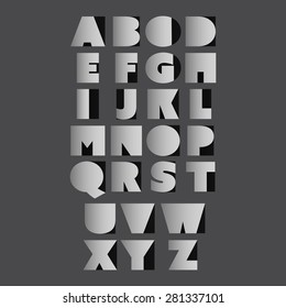 Paper Cut Alphabet Set - Minimal Letter Design                                           