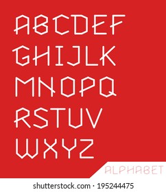 Paper cut alphabet set. Typographic sign, modern design