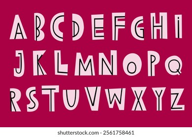 Paper cut alphabet vector. cute alphabet. typography alphabet