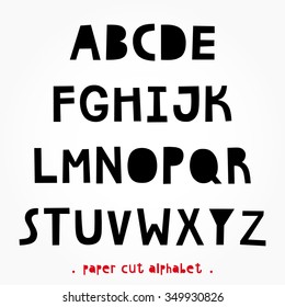 Paper Cut alphabet for your design. Creative hand made letters. Paper font. Beautiful typography elements.