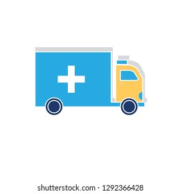 paper cut ambulance vector illustration