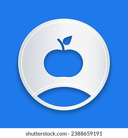 Paper cut Apple icon isolated on blue background. Excess weight. Healthy diet menu. Fitness diet apple. Paper art style. Vector